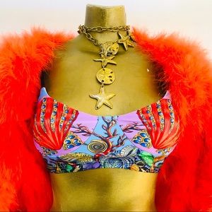 TREASURES of the SEA Status Print BUSTIER TOP M